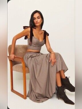 Reformation x Kacey Musgraves Magnolia Two Piece Set Crop Top & Skirt Size 2